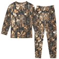 thumbnail image 2 of FORMRS Long Sleeve Top and Pants Pajama Set for Niños 2-Piece Sleepwear, Sizes 18M-8Y, Metallic Flower, 2 of 6