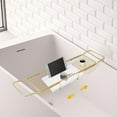 thumbnail image 2 of DENEST Gold & White Expandable Bathtub Tray with Marble Board for Relaxation, 2 of 14