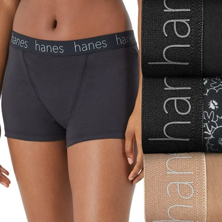 Womens Hanes® Originals Ultimate® 3-Pack Cotton Stretch Boxer Brief Underwear 45UOBB