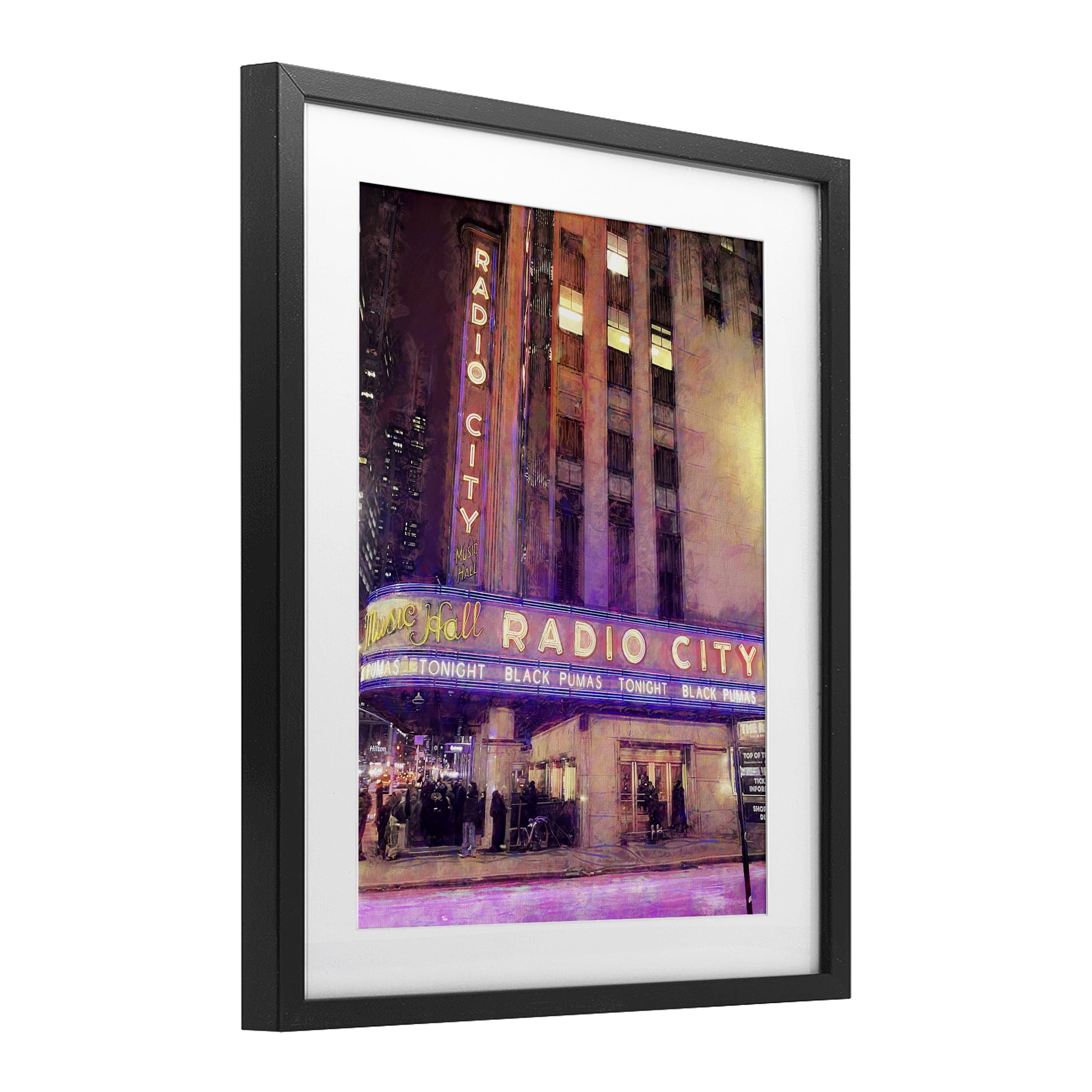 Stupell Industries Radio City Music Hall Black Framed Print Under Glass, design by Grotto Studios