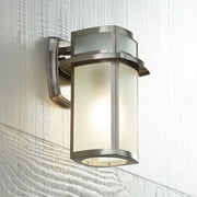 Possini Euro Design Delevan 11 1/4" High Brushed Nickel Outdoor Wall Light