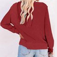 thumbnail image 3 of Sudadera con capucha informal de manga larga con cremallera para mujer, sudaderas con capucha, chaqueta con capucha de color sólido con bolsillos, rojo vino XXL, 3 of 6