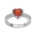 thumbnail image 1 of 8 MM Orange CZ 925 Sterling Silver Solitaire Femmes Bague de Promesse, 1 of 2