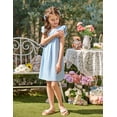 thumbnail image 3 of Oudiya Girls Nightgown Ruffle Short Sleeve Princess Pajama Cute Soft Sleepwear for Kids 3-14Y, 3 of 5