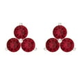 thumbnail image 3 of 14K Solid Gold Screw Back Stud Earrings for Women | 3 cttw Round Cut Simulated Pink Tourmaline | White Gold, 3 of 5