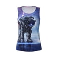 thumbnail image 3 of Picia Astronauts Start Running Pattern Women's Workout Tank Top,Breathable Activewear,Slim Fit Athletic Top,Versatile Workout Moisture-wicking top-Medium, 3 of 9