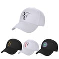 thumbnail image 2 of Men Women RF Roger Federer Patch Tennis Hats curved Baseball Caps Polyester Hat Trucker Hat Adjustable Sun Caps Summer Yellow One Size, 2 of 6
