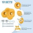 thumbnail image 3 of Rock Climbing Holds, 10 Pcs Large Climbing Rock Wall Grips with Double Hole for Playground Accessory, Yellow-B, 3 of 7