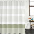 thumbnail image 3 of Sage Green Stripe Waterproof Fabric Shower Curtain,Modern Rustic Horizontal Green Striped Waterproof Fabric Shower Curtain for Bathroom Curtains Bathtubs Shower Curtains with 12 Hooks Small 36x72in, 3 of 8