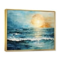 thumbnail image 2 of Designart "Teal Yellow Ocean Charm Pastoral I" Modern Floater Framed Wall Art Living Room, 2 of 7