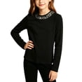 thumbnail image 6 of Acaics Girls' Long-Sleeve Layering T-Shirt: Solid-Color Crew-Neck Sequin-Accent Brushed-Fleece Long-Sleeve Top, Ages 1–15, 6 of 7