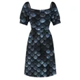 thumbnail image 7 of Mermaid Fish Scales Deep Shade of Blues Sleeveless Dress elegant wom's sets Dress for pregnant wom Dress, 7 of 7