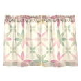 thumbnail image 6 of Yayeee Kitchen Curtains Tier Pair Light Filtering 27"x36" Rod Pocket Short Cafe Window Panel, Light Pink Geometric, 6 of 6