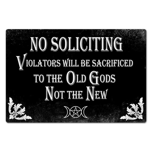 Funny Dark Humor Bestylez No Soliciting Sign Gothic Decor For Kitchen, Home, House, Office 8 x 12 Inch (940)