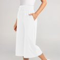 thumbnail image 3 of FAIWAD Womens Wide Leg Cropped Palazzo Pants Summer Loose Lounge High Waist Sweatpants with Pockets, 3 of 7