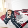 thumbnail image 4 of Feelyou Athlete Helmet Kids Bedding Comforter Set, Est Sleep Football Twin Comforter Sets, Modern Soccer Sports Player Reversible Bedding Set, Crimson Navy Luxury Bedroom Decor, 2-Piece, 4 of 8