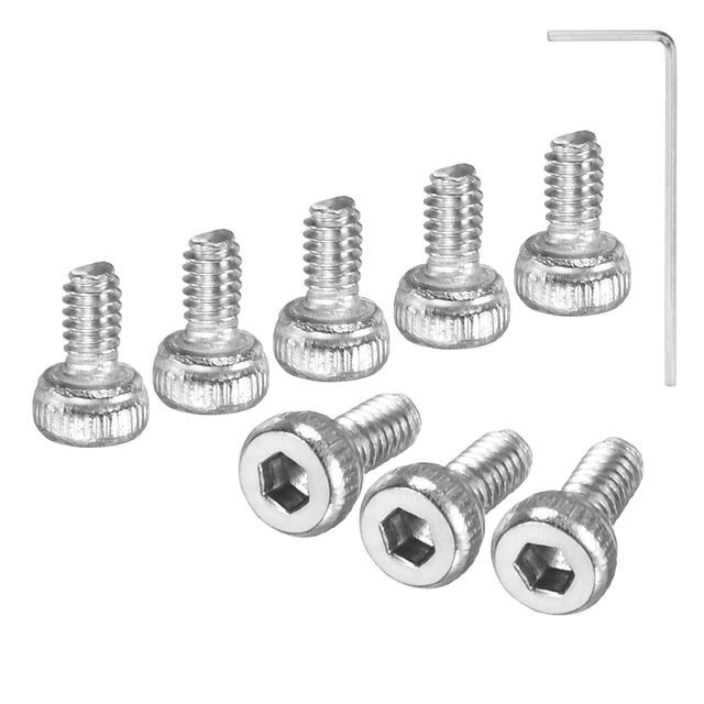 Uxcell 60-Pack M2 x 4mm Tornillos de Cabeza Hexagonal, Tornillos de Máquina de Acero Inoxidable 304, Sujetadores de Precisión de Rosca Completa