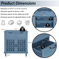 thumbnail image 2 of LFGUIZO 31.5″ Blue Heart-Shaped Carved Kitchen Storage Cabinet, with 2 Drawers and 2 Accent Cutlery Cabinets, Buffet, Living Room, Dining Room, Entrance, 2 of 6