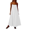 thumbnail image 2 of Women Summer Dresses Ndbuld Ladies' Casual And Fashionable Solid Color Sleeveless Camisole Dress White M, 2 of 6
