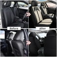 thumbnail image 4 of DIKSOAKR Car Seat Covers Fit for Kia Sportage 2009-2025 Full Set Leather Seat Cushion Waterproof Automotive Seat Protectors(2 Seats,Black&Beige), 4 of 7