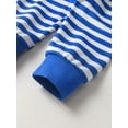 thumbnail image 6 of Infant Baby Boy Clothes Long Sleeve Letter Romper Stripes Long Pants with Hat Outfits Set Blue 0-3 Months, 6 of 6