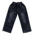 thumbnail image 5 of Aihuaihua Boys Lined Jeans Kids Winter Thicken Thermal Warm Straight Leg Jeans Elastic Waist Denim Pants 4-12 Years, 5 of 8