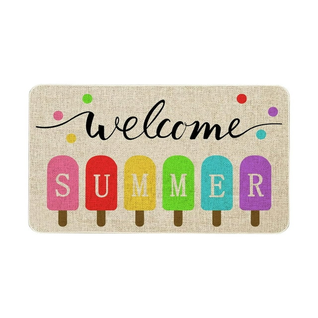 Giyblacko Carpet Door Mats 1PCS Summer Floor Mats Summer Doormat Holiday Mats Welcome Door Mats Polyester Door Mat Beach Non Slip Floor Mat 1PC Doormat
