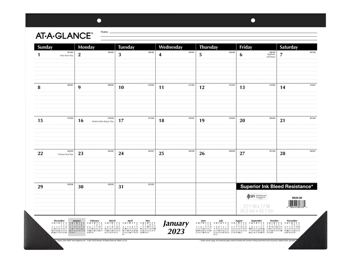 2023 Standard Possession Calendar ATAGLANCE 2023 Monthly Desk Pad Calendar, Standard, 21 3/4" x 17"