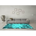 thumbnail image 3 of Ahgly Company Indoor Rectangle Abstract Turquoise Blue Modern Area Rugs, 8' x 12', 3 of 4