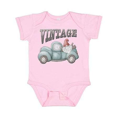 

Inktastic Vintage Pickup Truck with Gnome Gift Baby Boy or Baby Girl Bodysuit