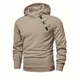 thumbnail image 2 of XIAONU Mens Hoodies Half-Zip Hooded Slim-Fit Sweatshirt, Retro Solid Color Long-Sleeve Pullover Hooded Sweatshirt, 2 of 4