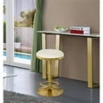 thumbnail image 2 of Meridian Furniture Tabouret Réglable en Similicuir Blanc Bordé, 2 of 2