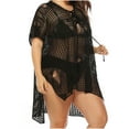 thumbnail image 6 of Frostluinai Bathing Suit Cover Ups For Women Crochet Dress Mesh Knitting Smock Tops Plus Size Sarong Swimsuit Coverups Bikini Cover-Up For Swimwear, 6 of 9