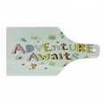 thumbnail image 1 of Adventure Cutting Board, Cartoon Style Doodle Words with Little Monsters and Animals Colorful Design, Decorative Tempered Glass Cutting and Serving Board, Wine Bottle Shape, Multicolor, by Ambesonne, 1 of 1