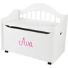 KidKraft - Personalized Limited Edition White Toy Box, Pink Script Girl's Name