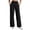 Black, variant on Vivianyo HD Women's High Waist Wide Leg Yoga Pants, Pleated Stretchable Summer Casual Pants with Pockets, Women's Wine, Sizes S-3XL