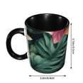 thumbnail image 3 of Leaf Flowers Nordic Tropical Plants Coffee Mug Fun Custom Ceramic Mugs 11oz Black, 3 of 5