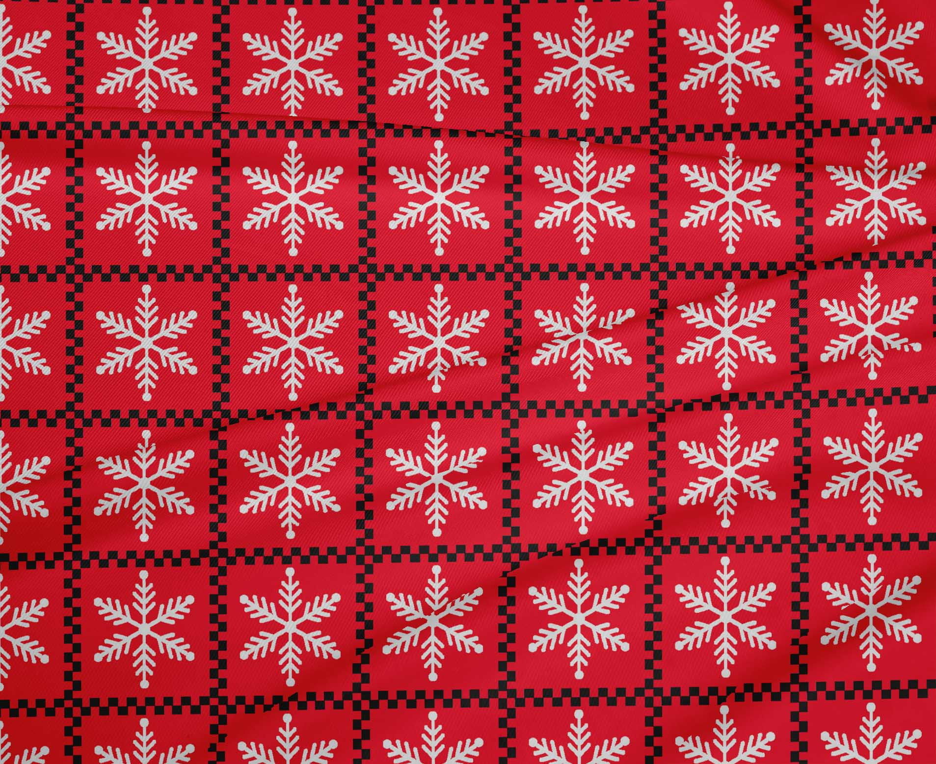 oneOone Polyester Spandex Red Fabric Merry Christmas Fabric For Sewing Printed Craft Fabric By The Yard 56 Inch Wide