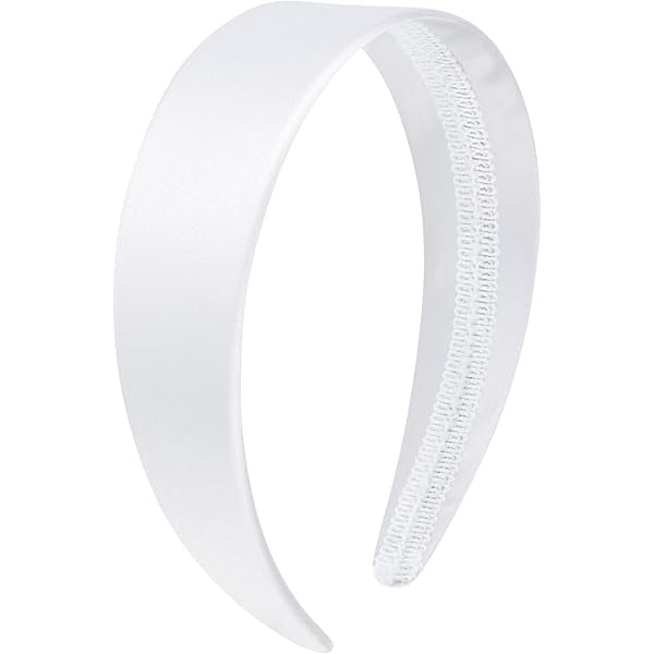 wonima44 Wecoe White Headband 1.6 Inch Wide Silk Satin Headband Women Non Slip Fashion Plain Head Band Solid Hair Band DIY Holiday Hair Accessories for Women Girls Diademas Para Mujer Gifts