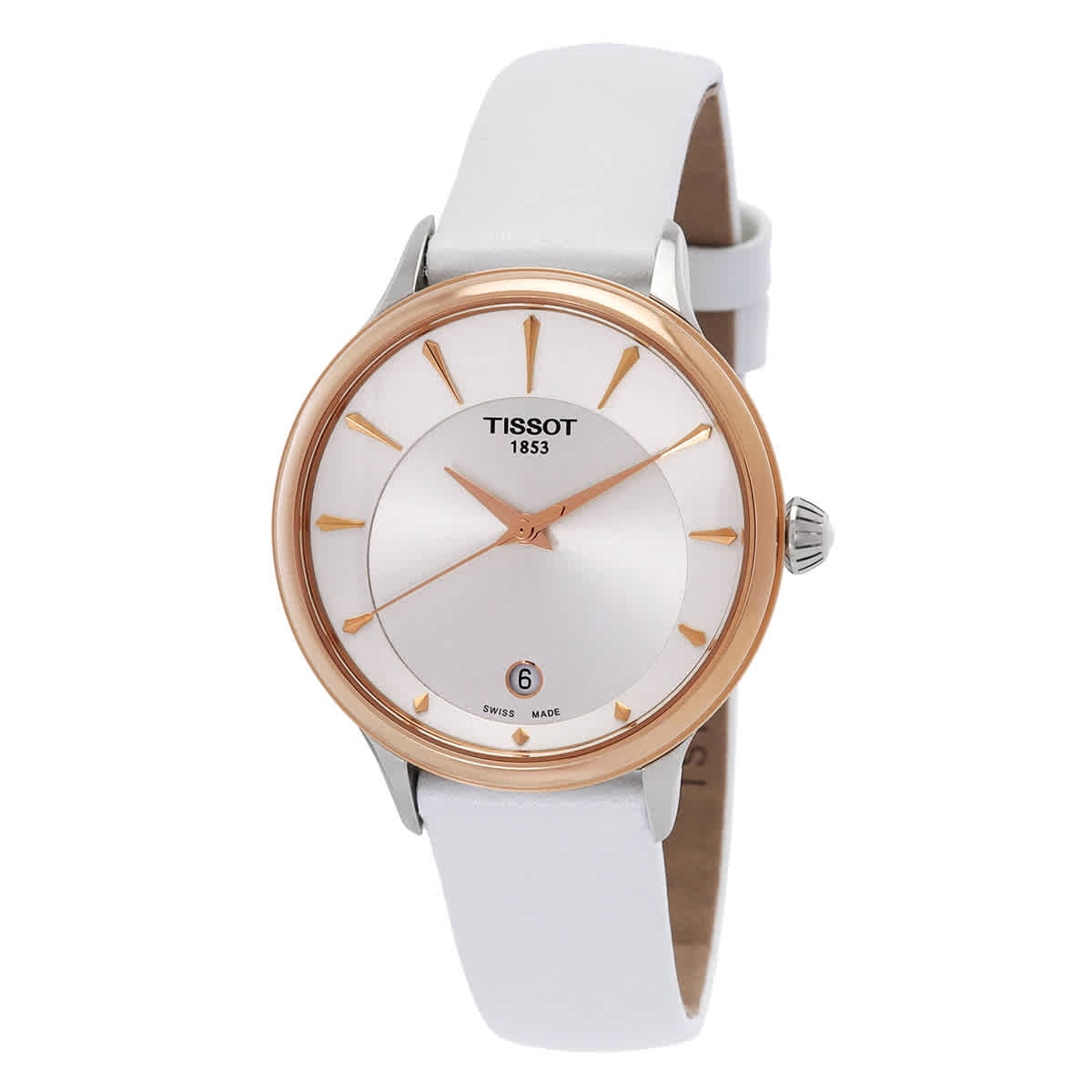 TISSOT レディース時計 Tissot T-Lady Quartz Diamond Watch, Rose Gold Case