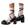thumbnail image 2 of IUJSOY Women's Lolita Shoes Strappy Platform Block Heel Patent Leather Pumps with Bow, 2 of 8