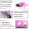 thumbnail image 3 of Foldable Buckle Hat for Women Sun Hat Outdoor UV Protection Wide Brim Ponytail Cap Packable Summer Beach Hat Adjustable Floppy Hat for Fishing Hiking Gardening [Purple], 3 of 8
