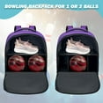 thumbnail image 4 of WOLT Purple Bowling Ball Bag 2Ball Bowling Backpack with Protective Foam Padded & Shoe Compartment, 4 of 7