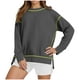thumbnail image 3 of Camiseta para mujer,Sudadera de manga larga sin capucha para mujer, cuello redondo, informal, mezcla de poliéster y elastano, cómoda para usar en casa, sopatenor, 3 of 9