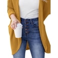 thumbnail image 4 of DYMADE Women Solid Color Long Sleeve Elegant Fashion Cardigan Loose Top, 4 of 4