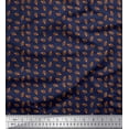 thumbnail image 1 of Soimoi Silk Fabric French Horn Musical Instrument Printed Craft Fabric by The Yard 42 Inch Wide, 1 of 3