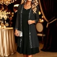 thumbnail image 7 of Cekizud Womens Cardigan Long Sleeve Chiffon Open Front Rhinestone Trim Party Outerwear Tops, S-3XL, 7 of 7