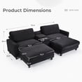 thumbnail image 2 of Ebello Oversized Modular Sofa Set, Loveseat with Ottomans & Center Console with Cup Holders – Corduroy Overstuffed Fabric Sofa Bed for Living Room,Easy Assembly (Black), 2 of 8