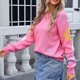 thumbnail image 5 of Ailaofu Womens Sweaters Flower Print - Crewneck Knitted Long Sleeve Sweaters Fall Winter Pullover Casual Top, 5 of 6