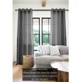 thumbnail image 2 of Gorgeous Home Linen 1 Piece Mira Faux Silk Semi-Sheer Bronze Grommet Curtain 55" x 95" Charcoal Gary, 2 of 5